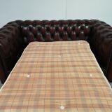 Convertible leather chesterfield sofa