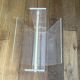 Vintage David Lange magazine rack for Roche Bobois - Plexiglas and brass