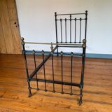 Victorian bed wrought iron and brass