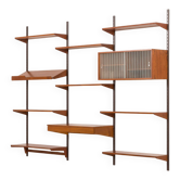 Kai Kristiansen 3 bay teak wall unit with desk, Denmark, 1960s