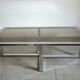 Coffee table smoked glass chrome chromed brass 70's