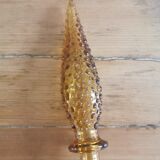 Amber-colored empoli glass decanter