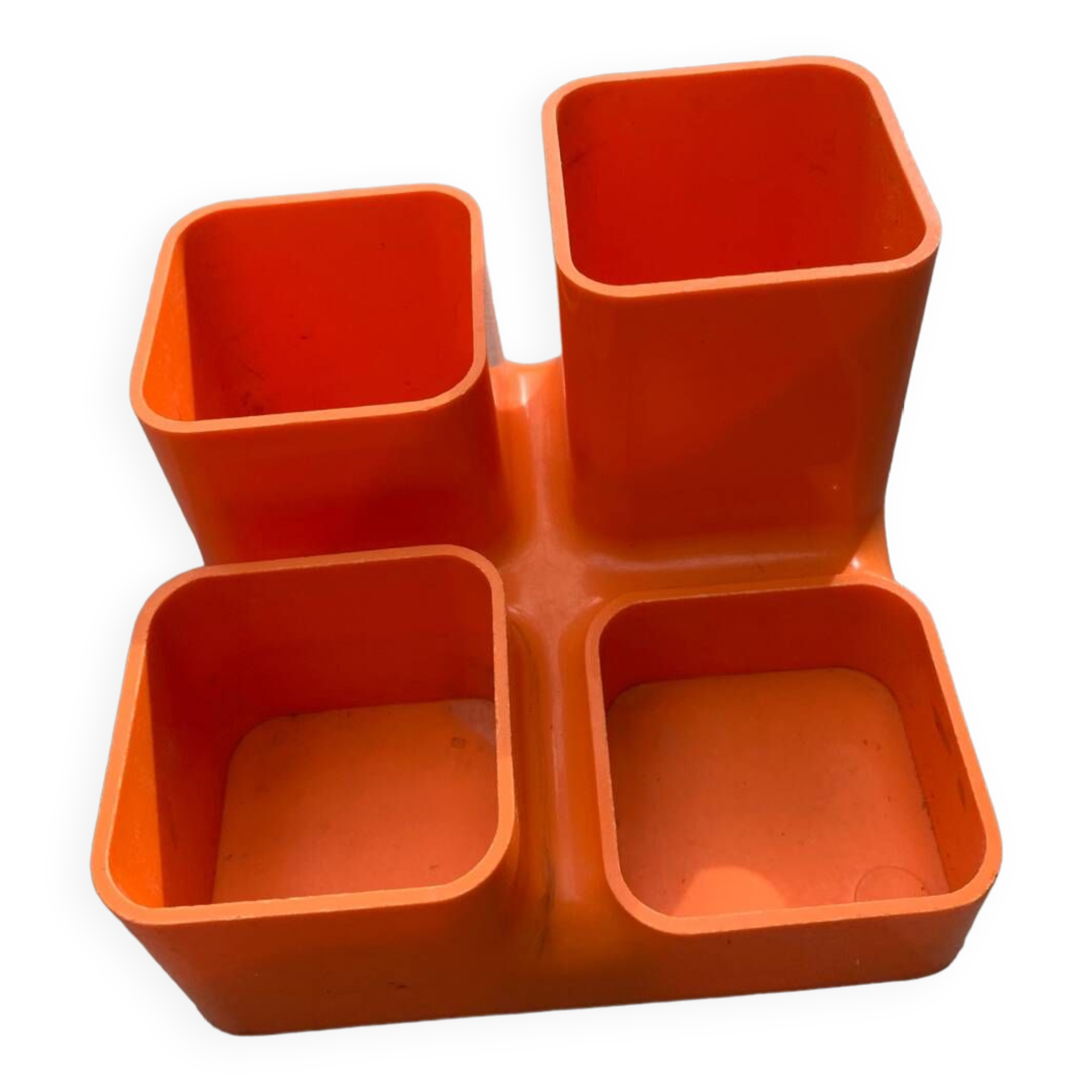 Porte crayon vintage orange