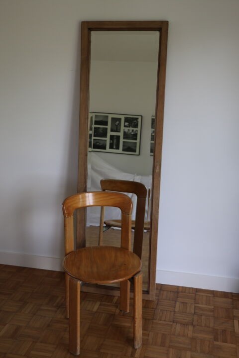 Miroir bois brut biseauté