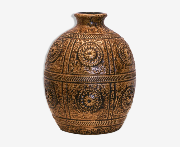Unique Belly Ornamental Vase By Jasba Ceramics, 1970's | Selency