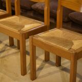 Set of 4 elm chairs Maison Regain 1960s