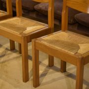 Set of 4 elm chairs Maison Regain 1960s