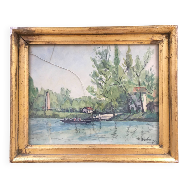 Aquarelle signée M.Aubert 1944