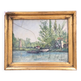 Watercolor signed M.Aubert 1944