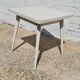 Old square tolix table white metal