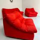 Living room sofa and 2 armchairs French design Steiner 70s vintage fabric