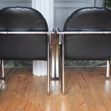 Pair of modernist Plichaise armchairs