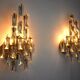 Pair of oscar torlasco wall lamps, triedri glass, italy, 1970