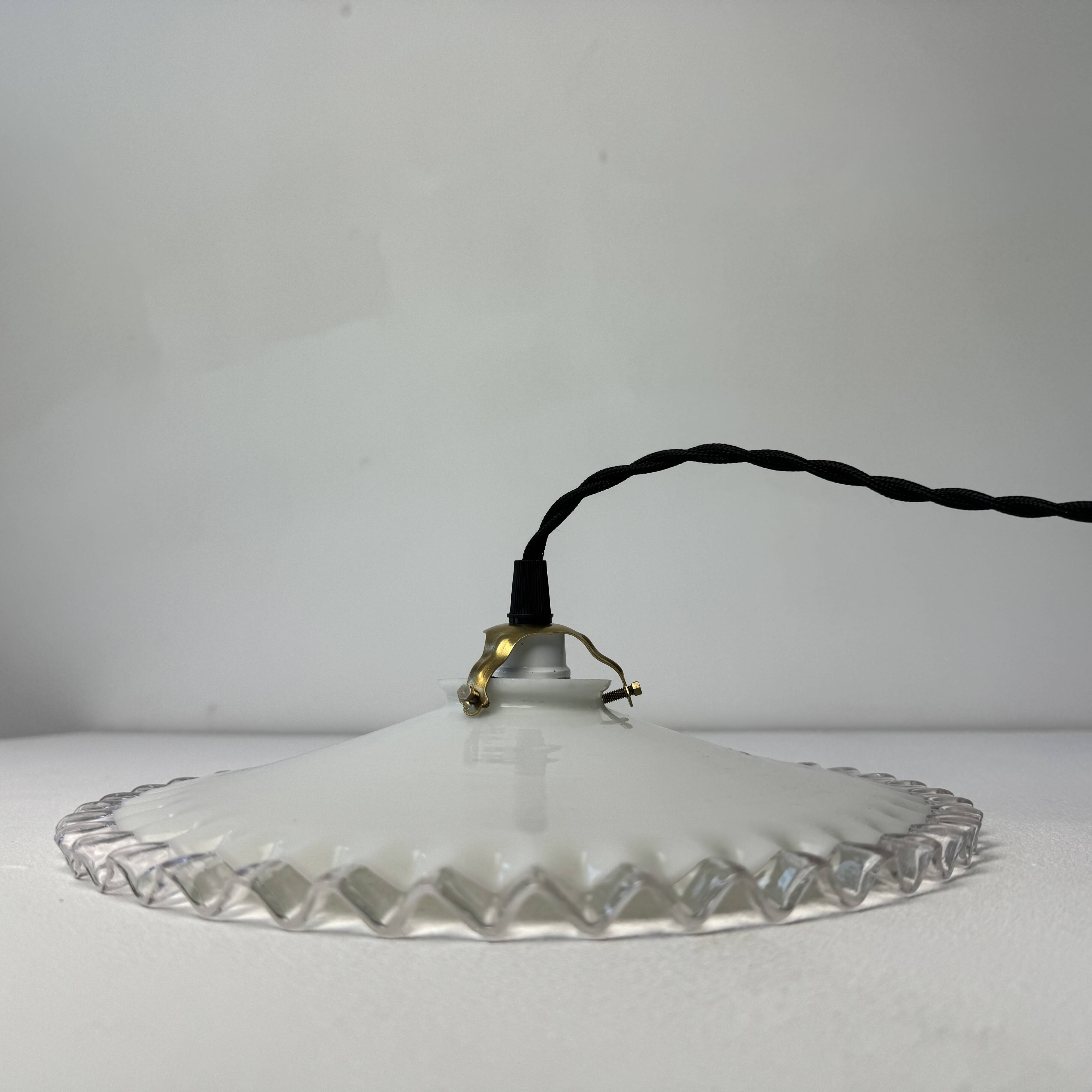 Old opaline laced suspension 25 cm vintage