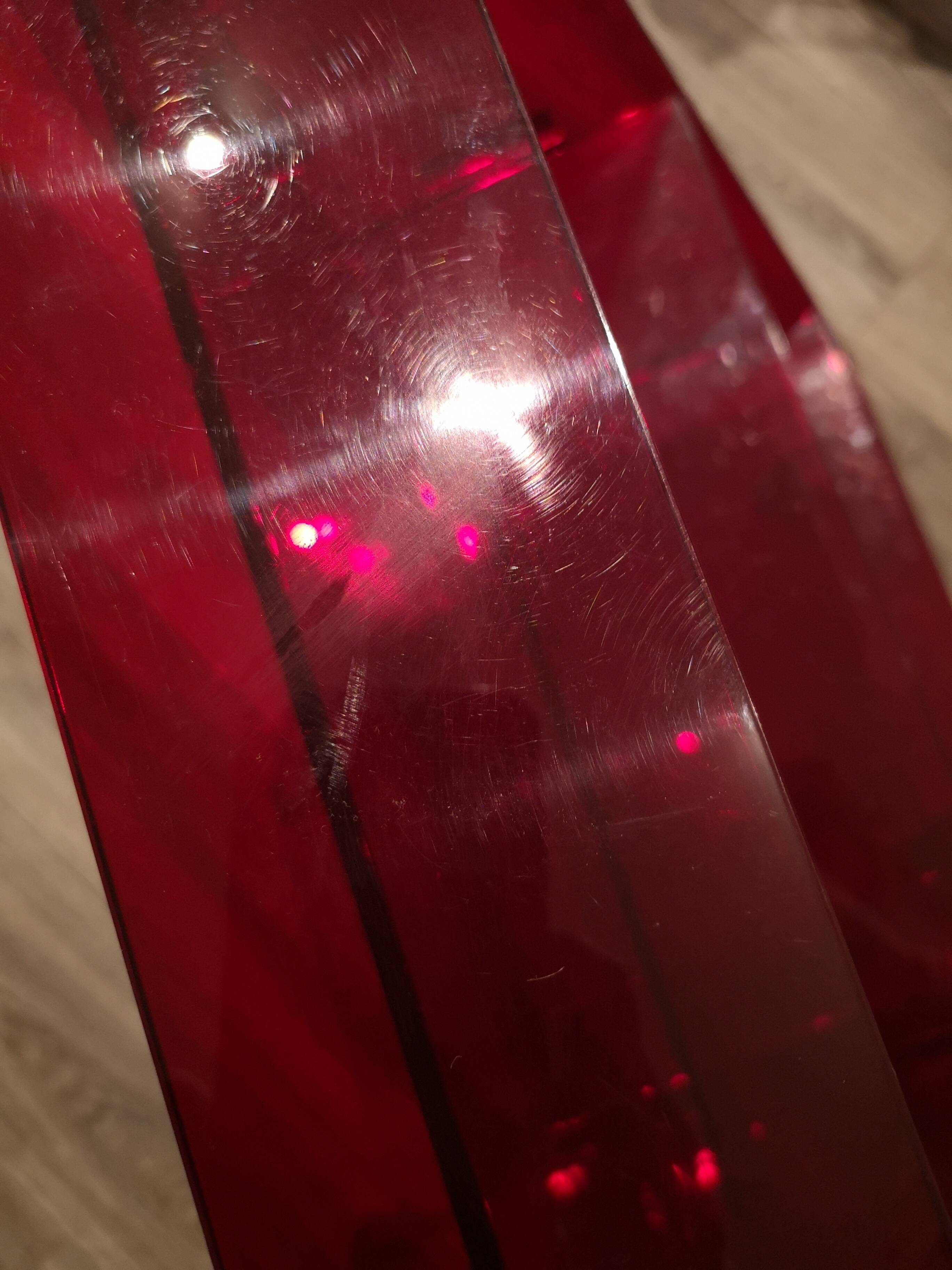 Red Plexiglas Bookshelf