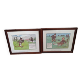 Set of two engravings: the rules of golf after Ch.Crombie