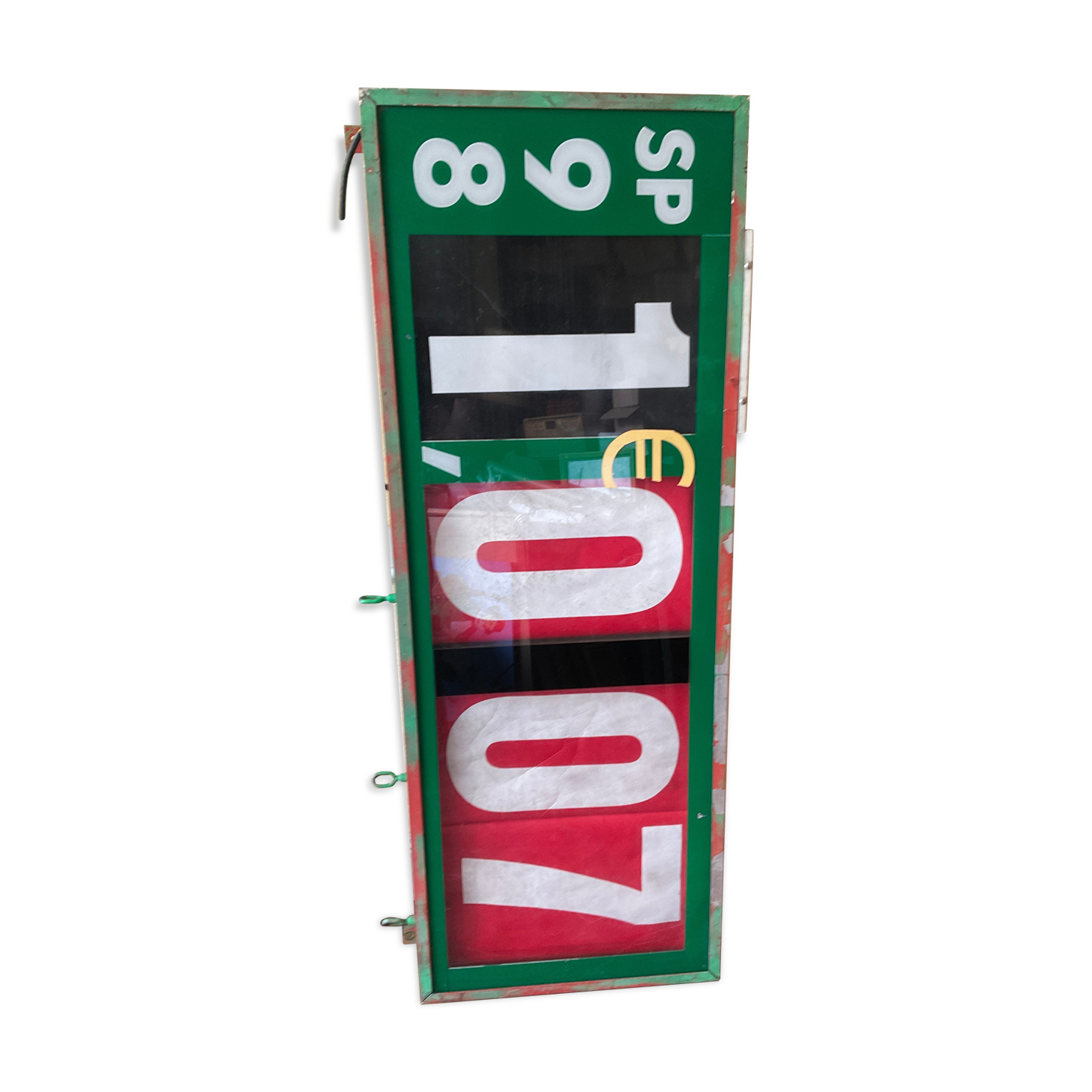 Industrial vintage gas station price panel