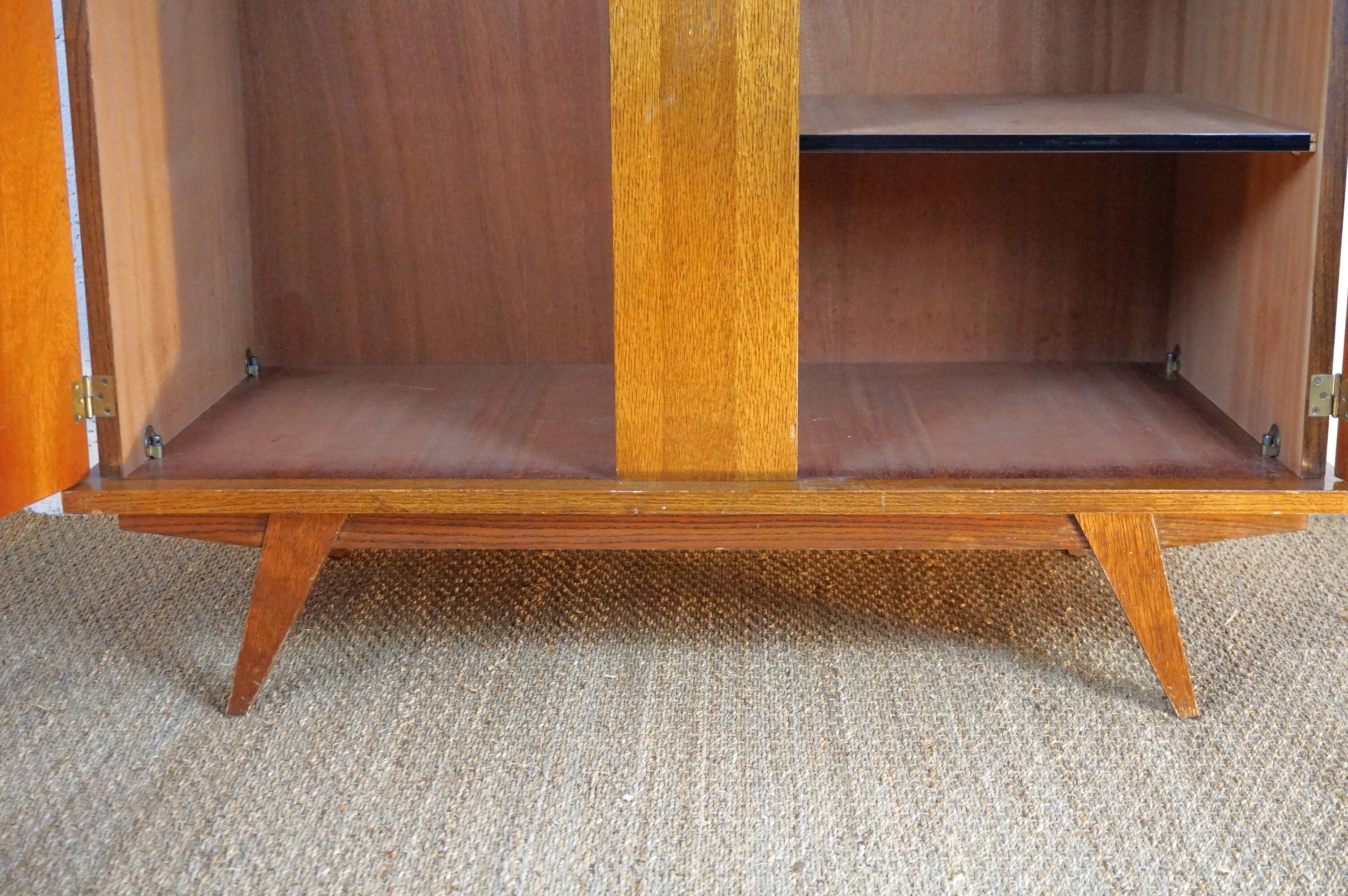 Vintage 2-door wardrobe from the 1950s with compass feet, easy assembly