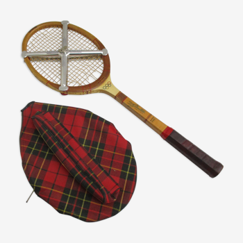 Raquette de tennis en bois A.Joutier Roland Garros collection 1950