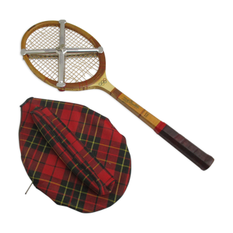 Raquette de tennis en bois A.Joutier Roland Garros collection 1950