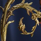 Double wall lamp in gilded bronze and glass paste