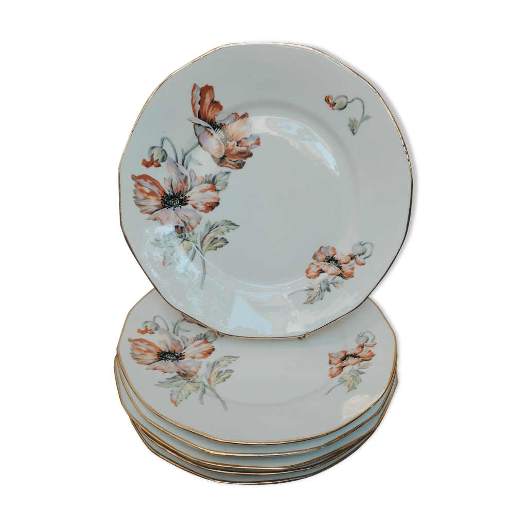 6 assiettes plates art déco Selency