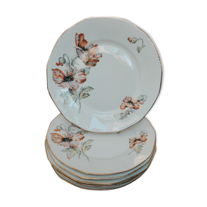 6 assiettes plates art