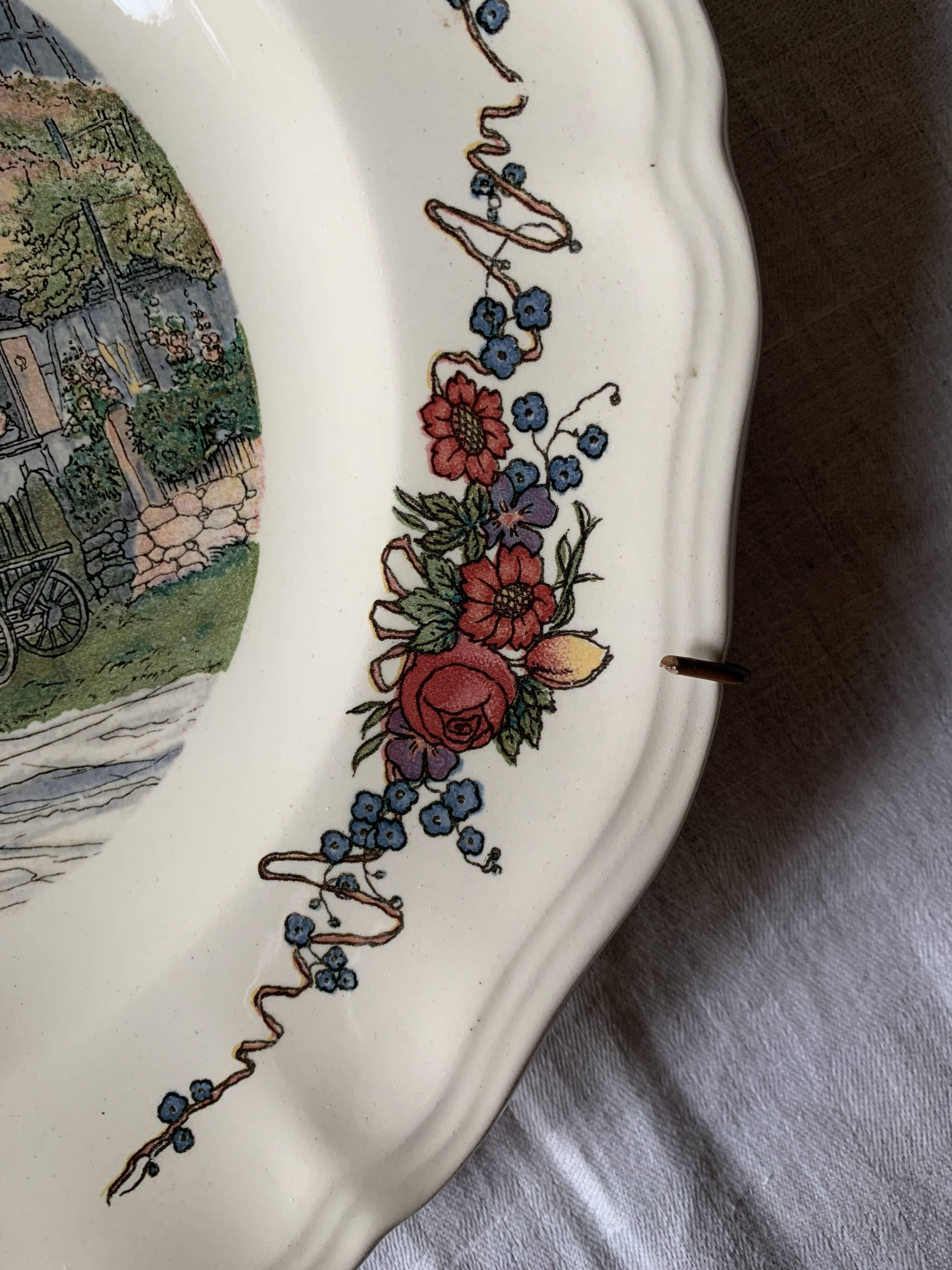 Obernai plate by henri loux sarreguemines earthenware factory