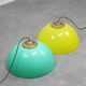 Mid-century italian brass and plexiglass pendant lamp, set of 2