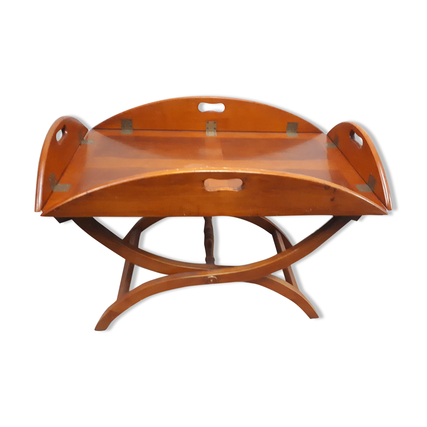 Wooden coffee table removable oval board nautical style