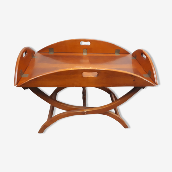 Wooden coffee table removable oval board nautical style