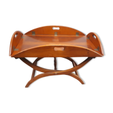 Wooden coffee table removable oval board nautical style