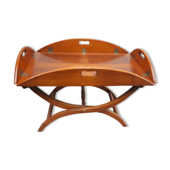 Wooden coffee table removable oval board nautical style