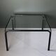 Large coffee table in glass and metal, Italy 1970s.