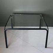 Large coffee table in glass and metal, Italy 1970s.