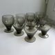 Ensemble de 9 verres à liqueur art déco en verre fumé années 30-40