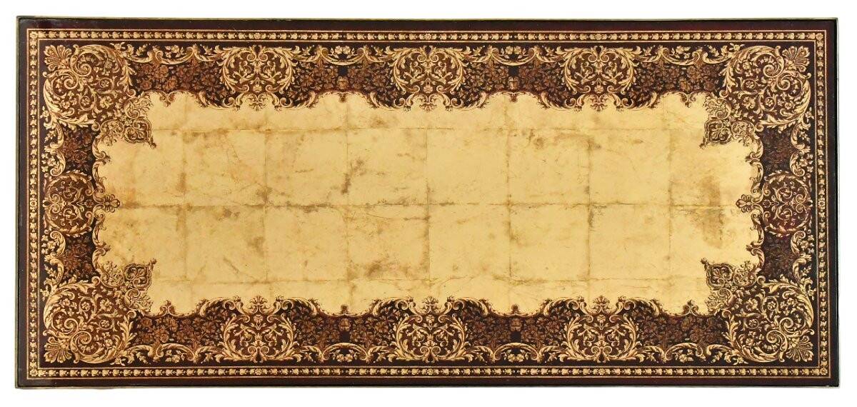 Coffee table in gilded brass