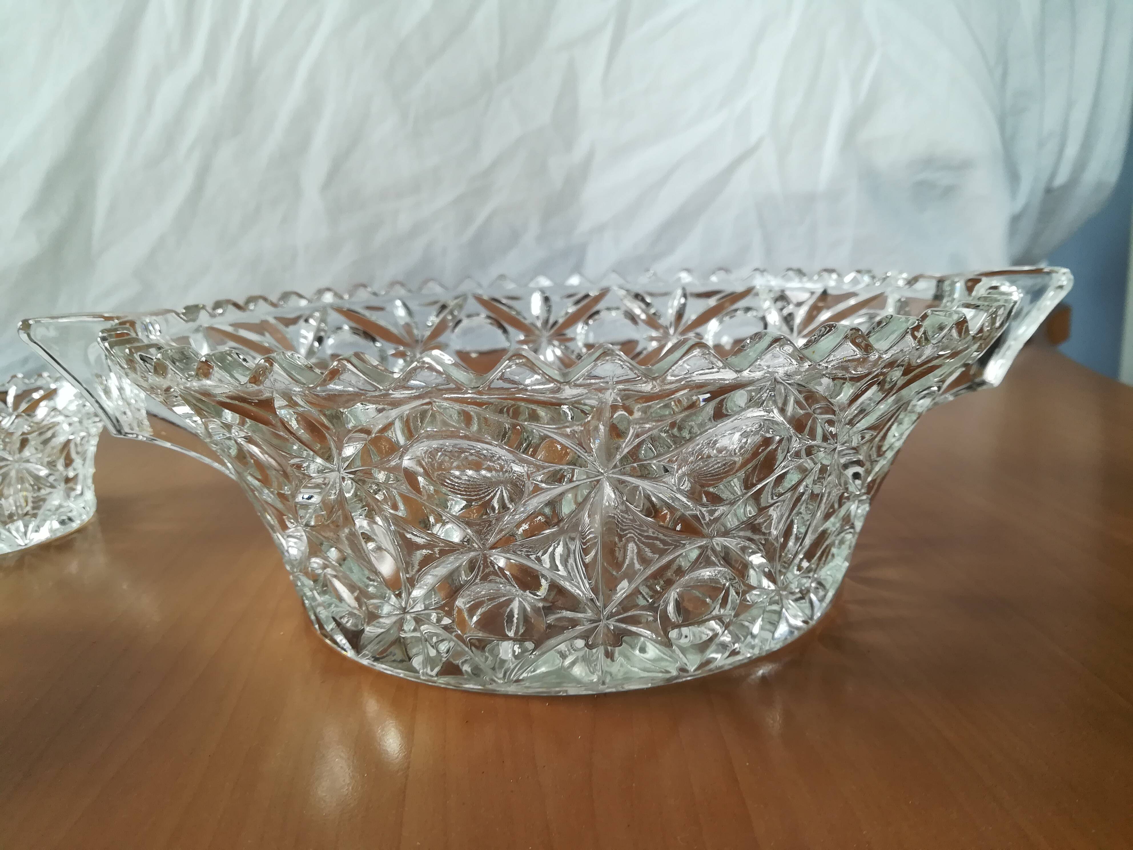 Chiseled glass fruit salad set