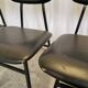 Lot de 4 chaises d'école vintage / Cuir noir / STOL Kamnik années 80 Yougoslavie