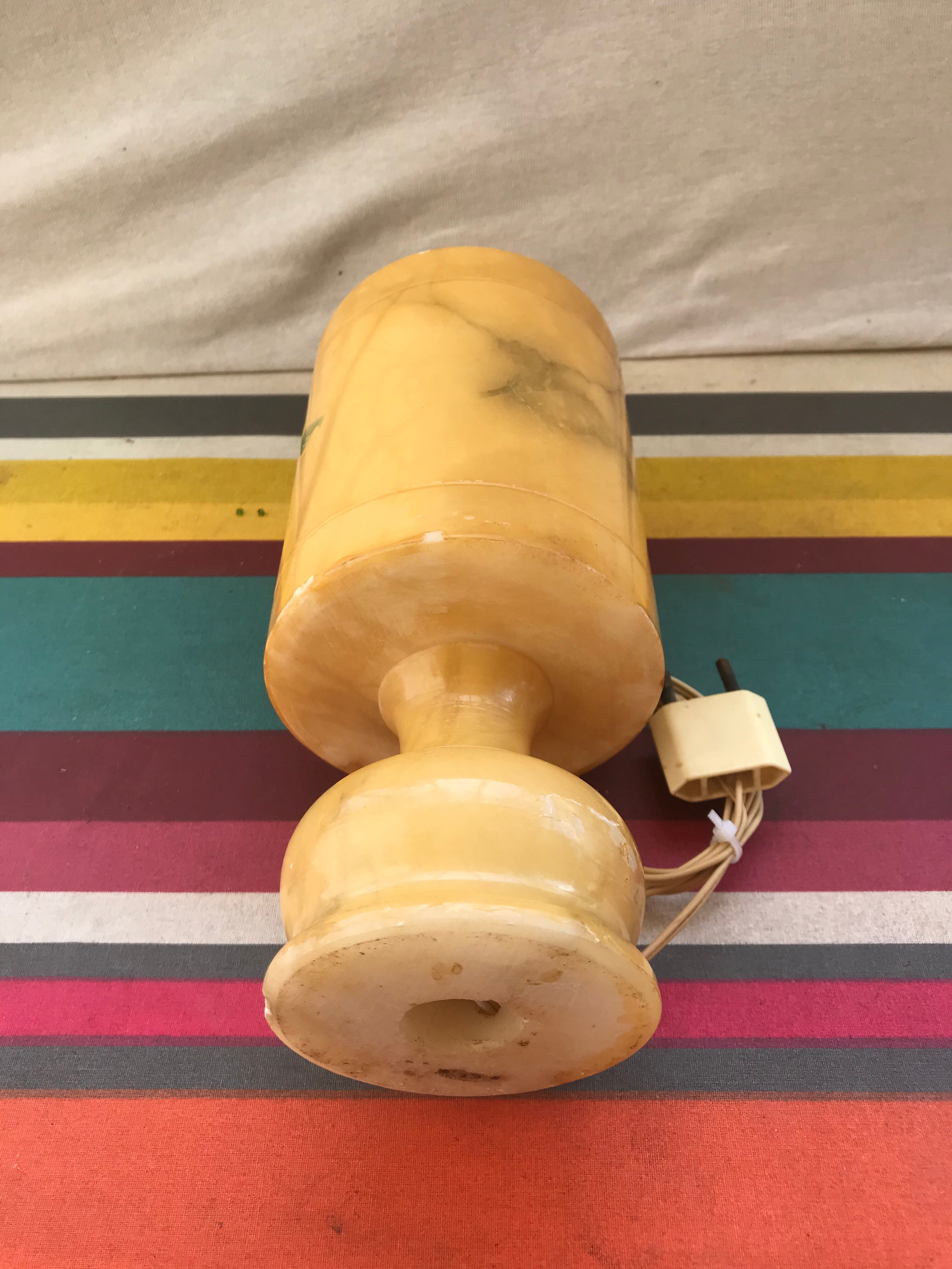 Pair of Ancient Lamp Alabaster Vintage Luminaire