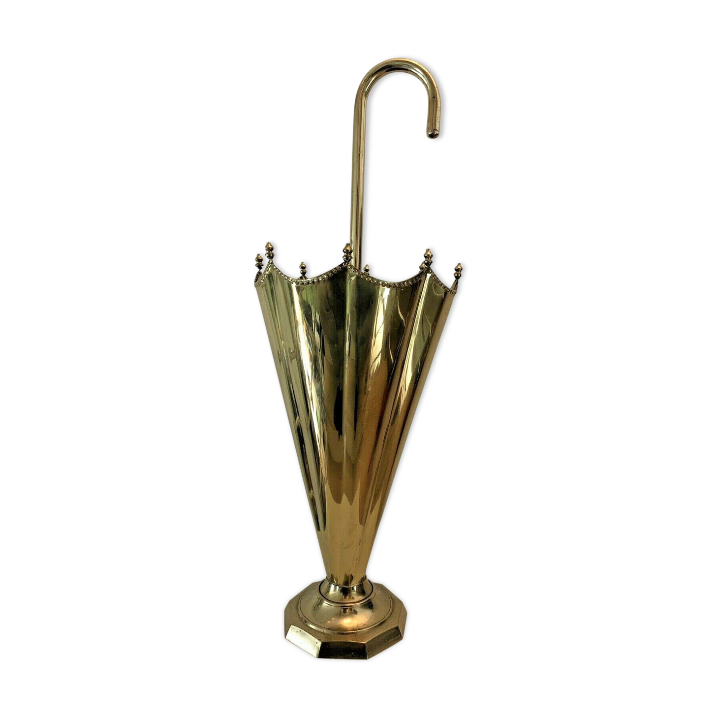 OLD UMBRELLA HOLDER BRASS VINTAGE CHIC DESIGN 70S, UMBRELLA SHAPE Selency