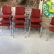 Ensemble de 10 chaises vintage chrome et tissus