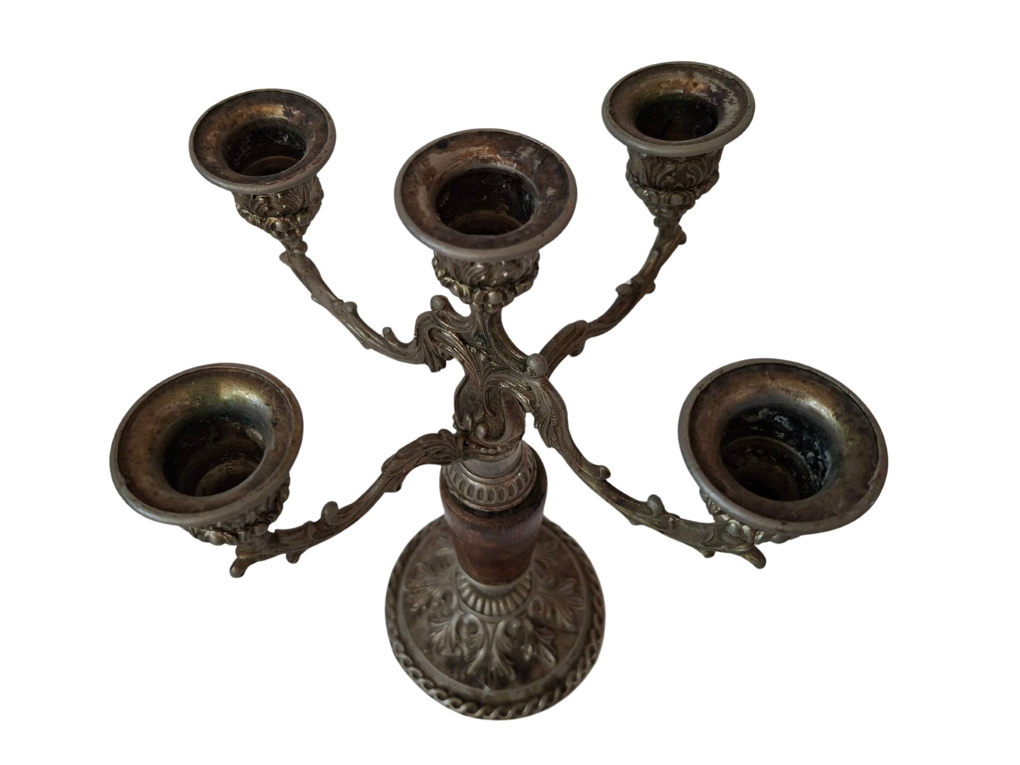 Elegante Candelabro Vintage a 5 Fiamme – Firmato AGAD in Stile Barocco '70