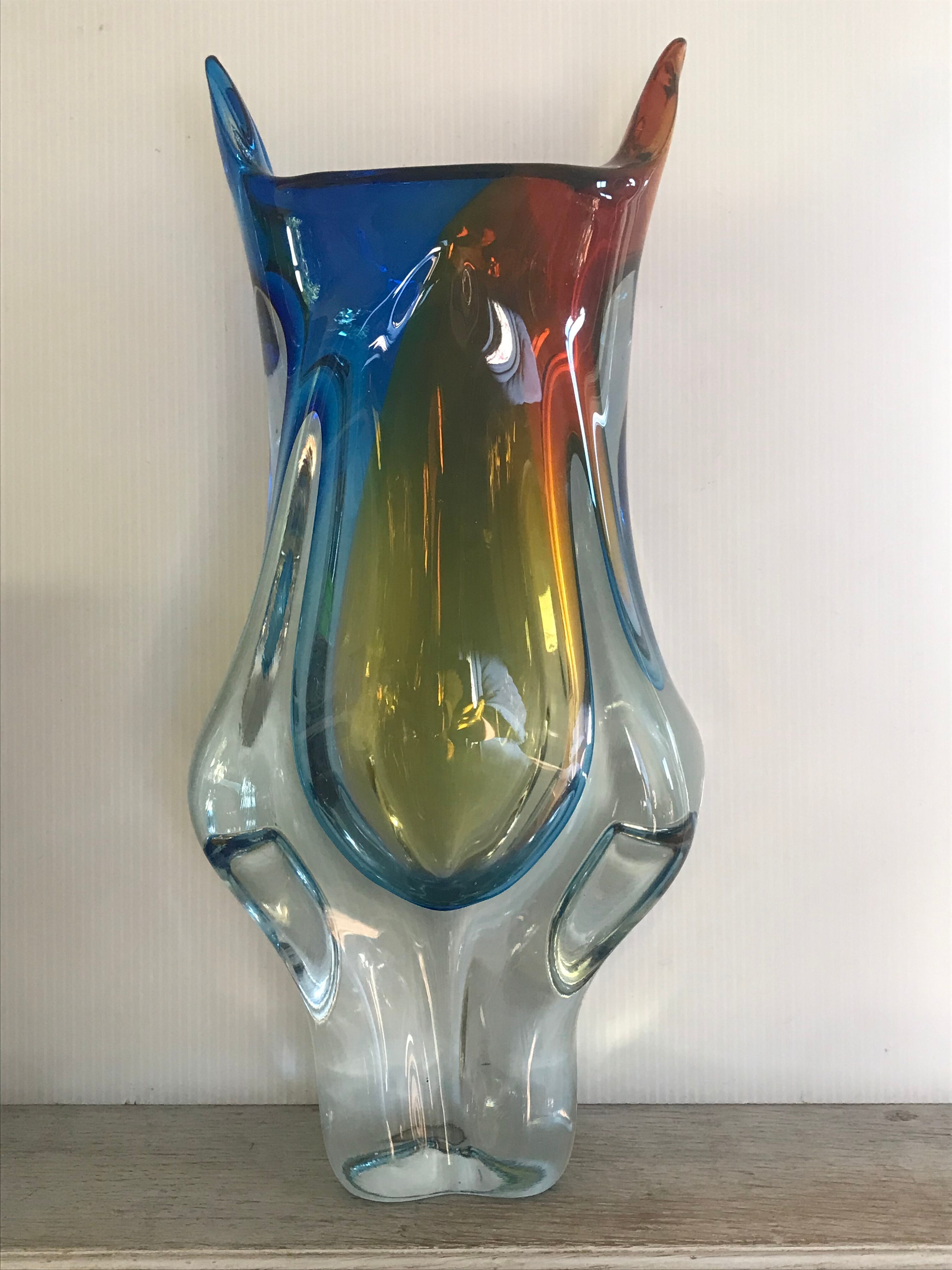 Glass vase by Art Chribska circa 1960