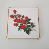 Underside faience bouquet of roses- Vintage