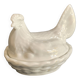 Mini terrine poule en porcelaine blanche ancienne