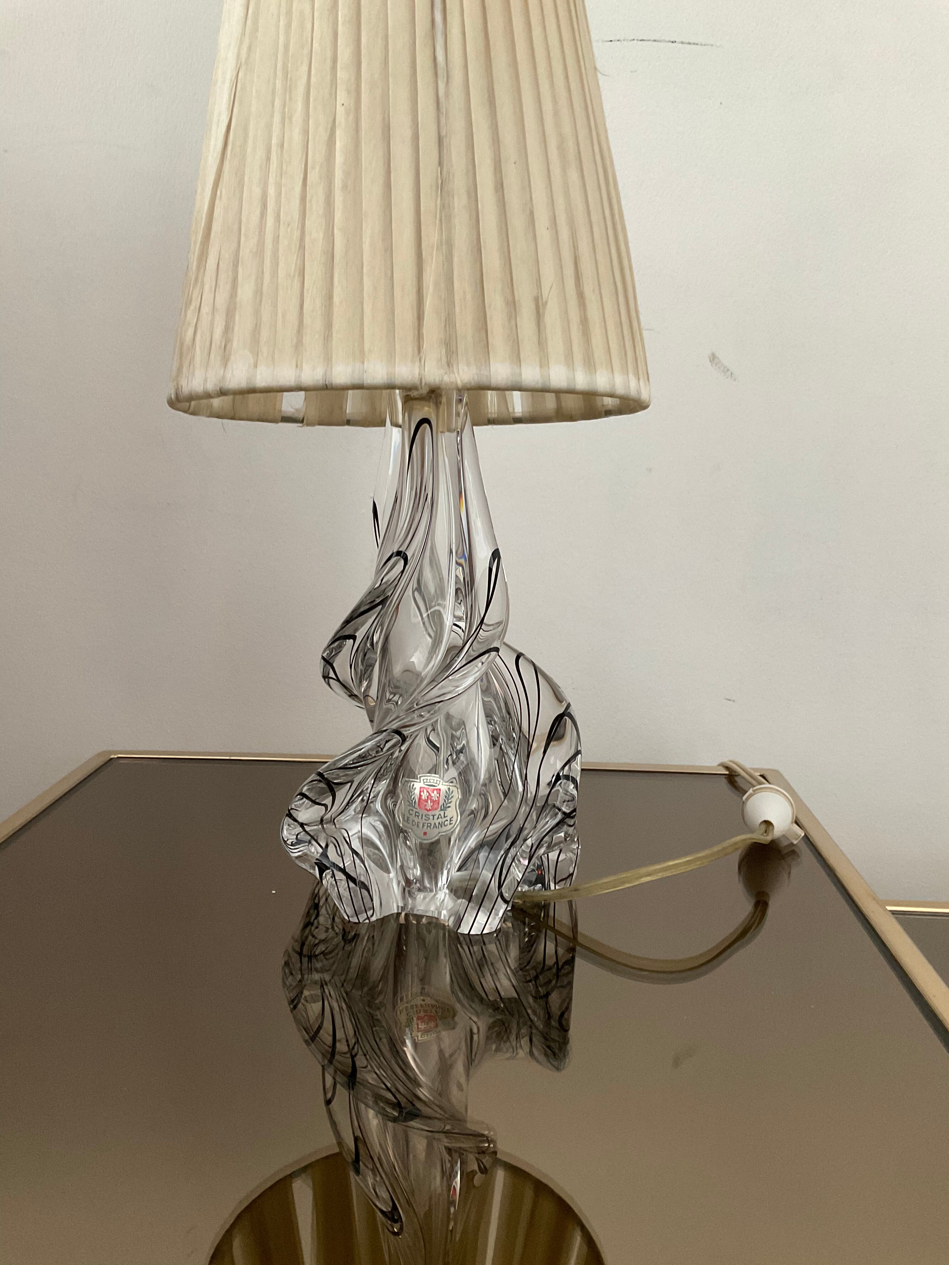 Vintage crystal lamp France 60s-70s