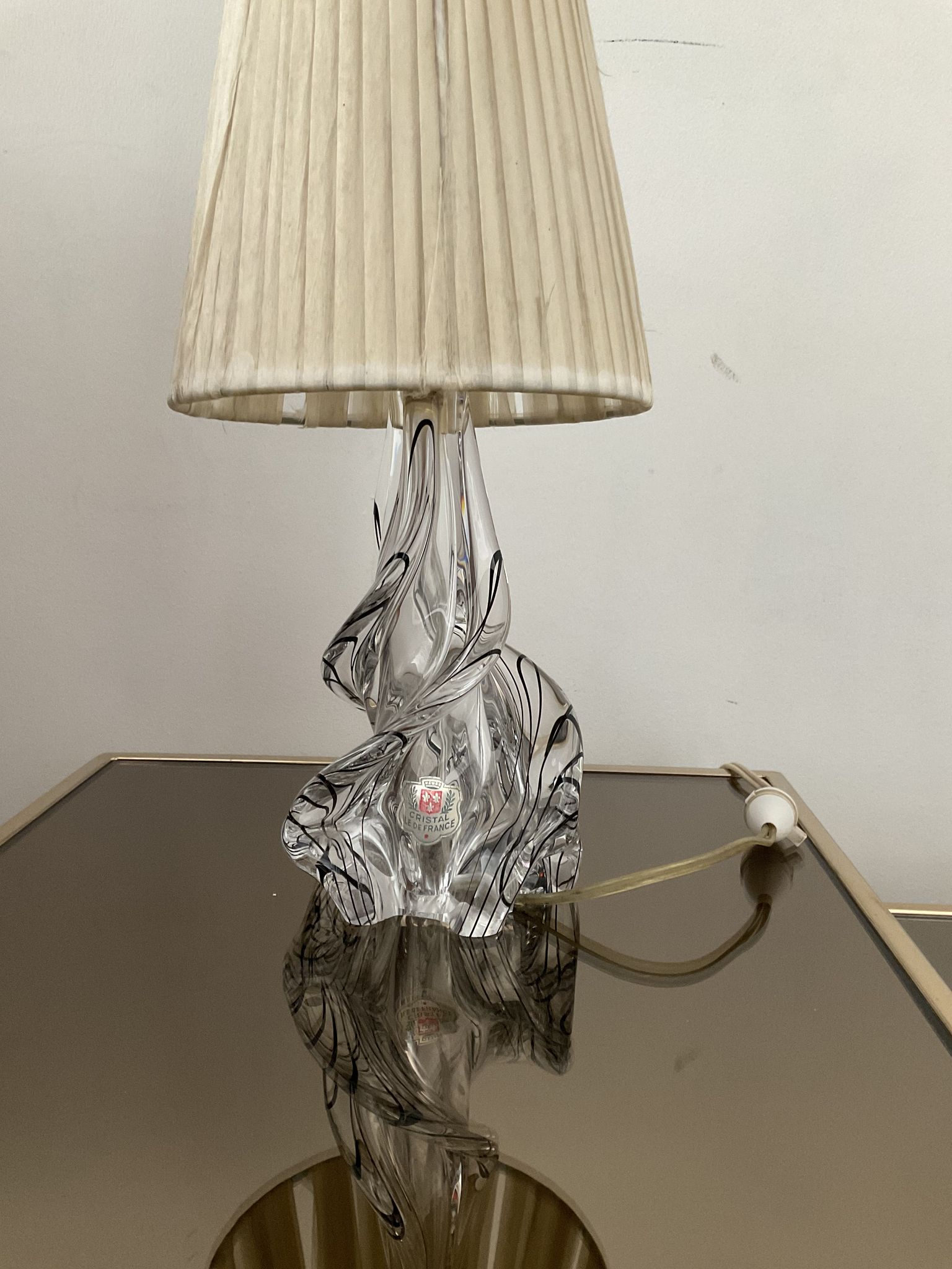 Lampe vintage en cristal France années 60-70