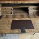 Antique wooden secretary desk with marquetry.