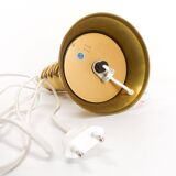 Scandinavian lamp base in gilded brass, ball model, Enco, circa 1960.